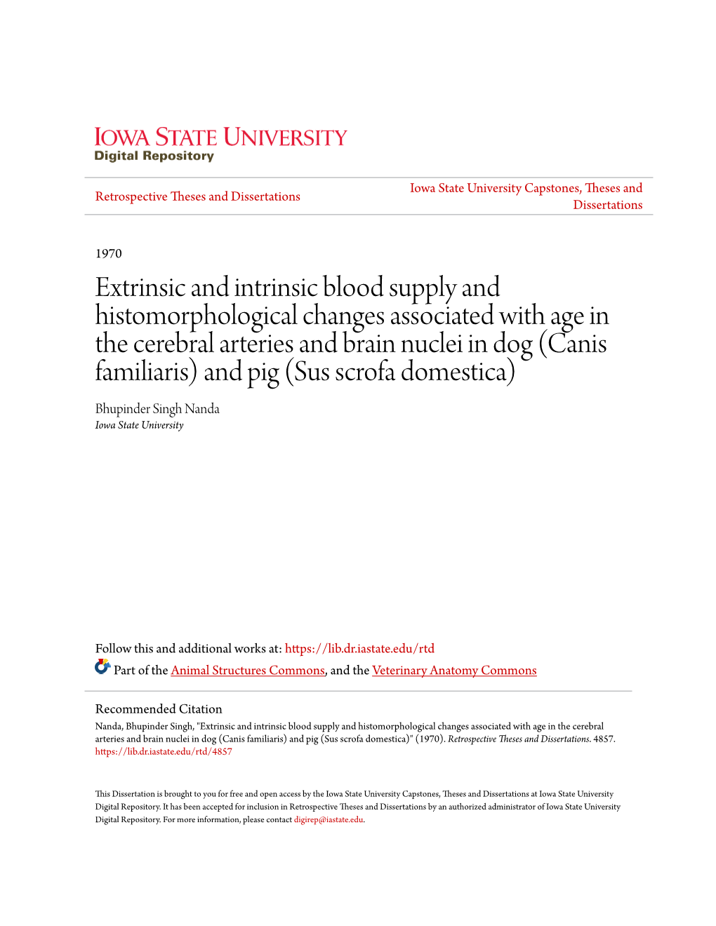 Extrinsic and Intrinsic Blood Supply and Histomorphological Changes