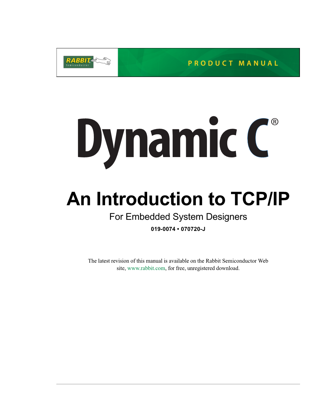 An Introduction to TCP/IP for Embedded System Designers 019-0074 • 070720-J