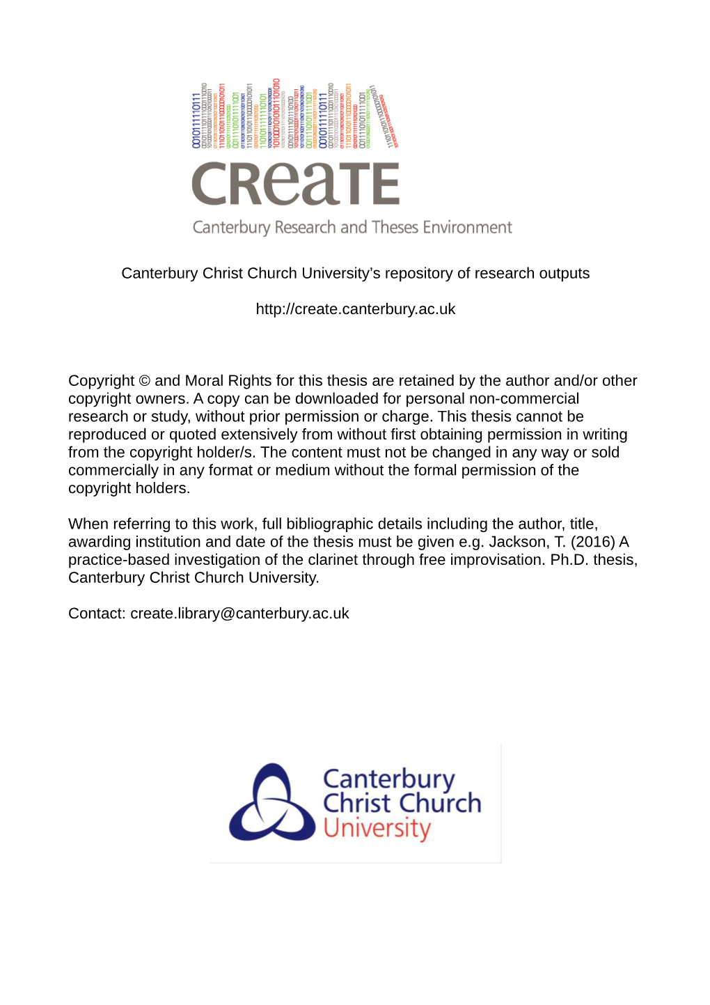 Canterbury Christ Church University's Repository of Research Outputs Http