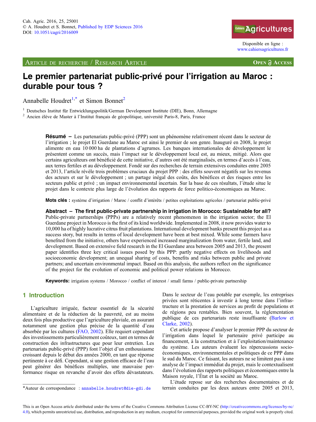 Le Premier Partenariat Public-Privé Pour L'irrigation Au Maroc
