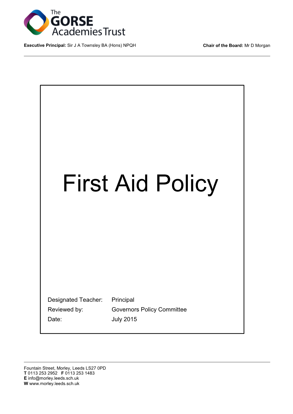 First Aid Policy