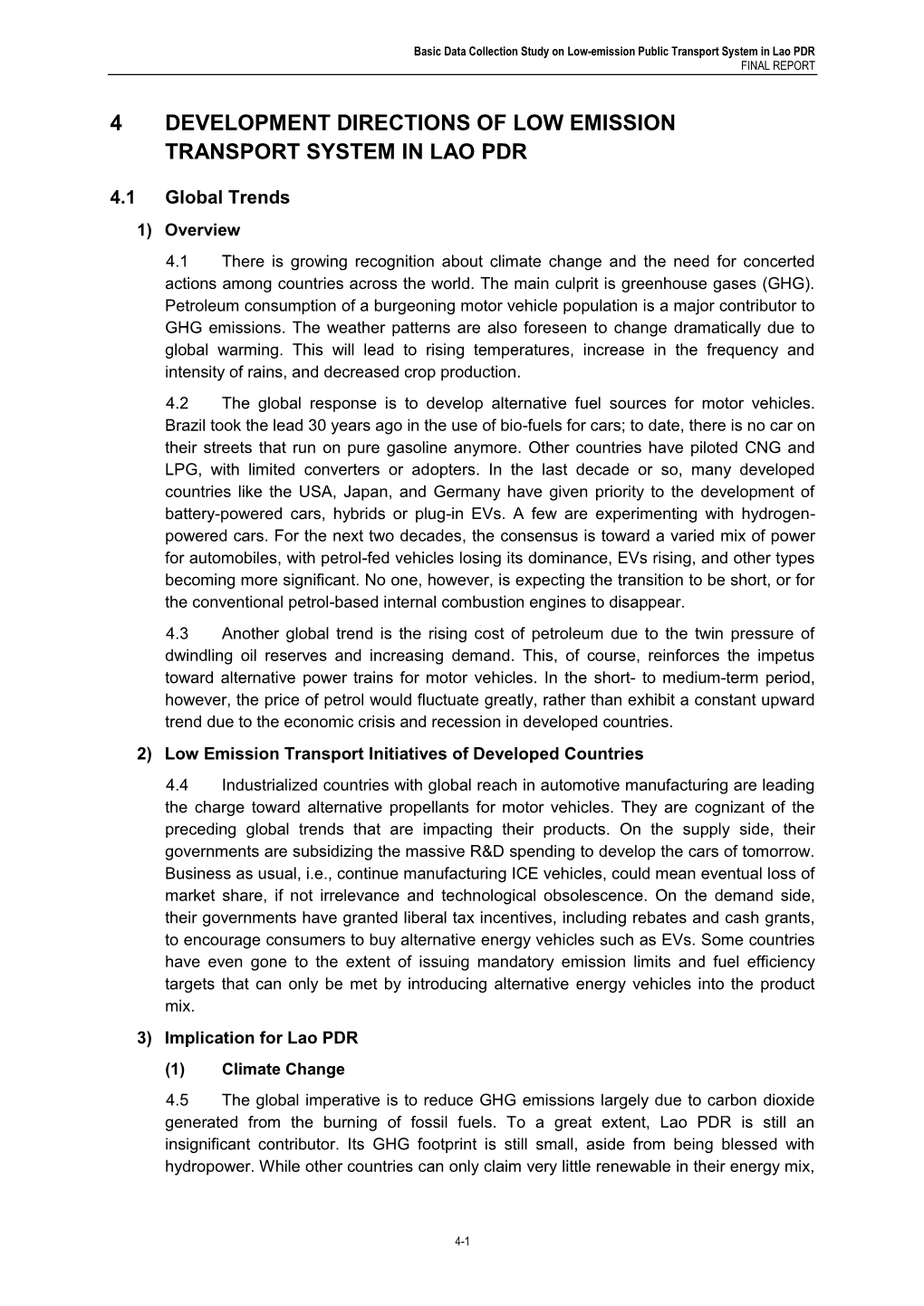 4 Development Directions of Low Emission Transport System in Lao Pdr