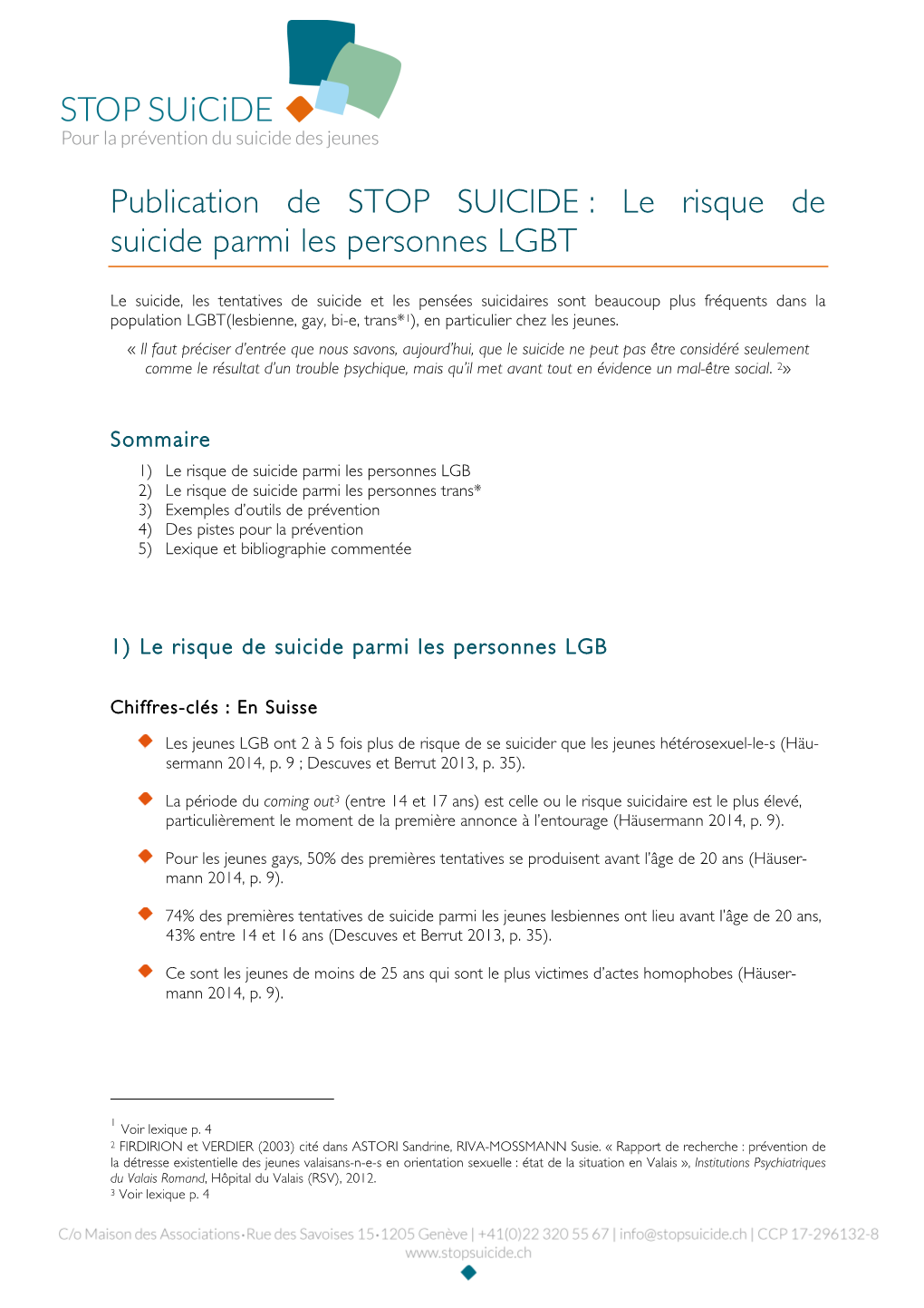 Le Risque De Suicide Parmi Les Personnes LGBT