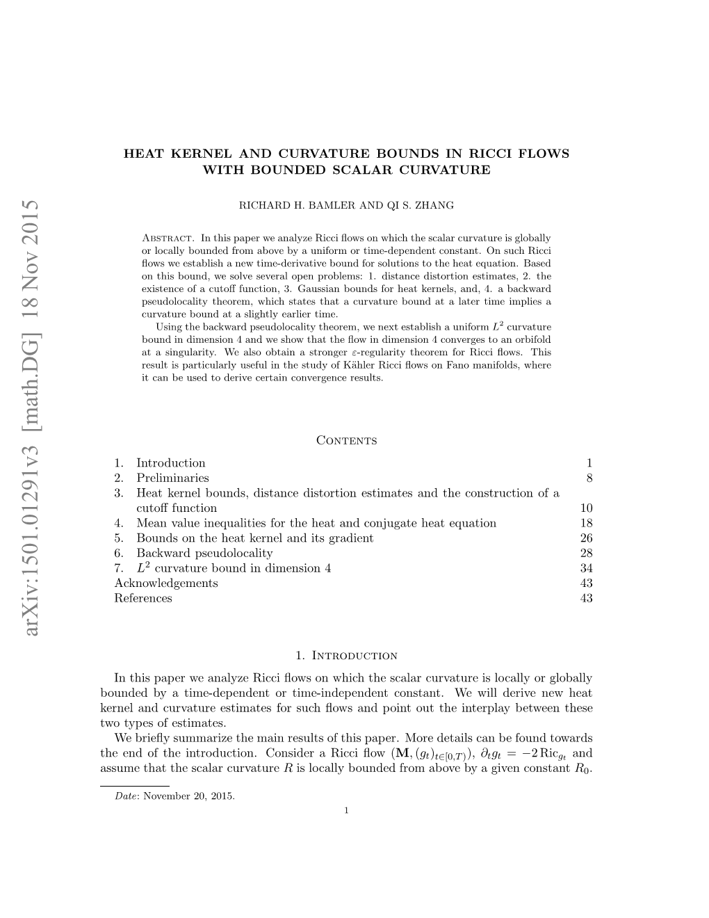 Heat Kernel and Curvature Bounds in Ricci Flows with Bounded