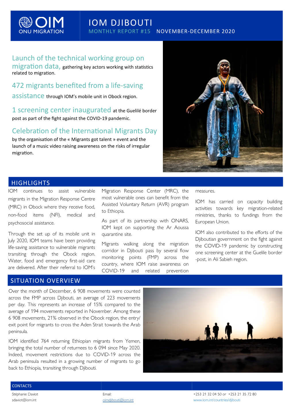 Iom Djibouti Monthly Report #15 November-December 2020