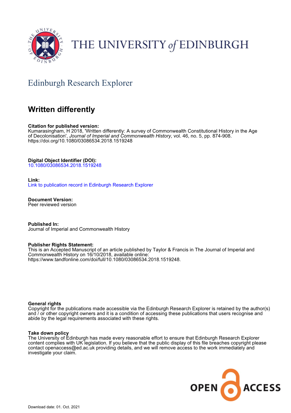 Edinburgh Research Explorer