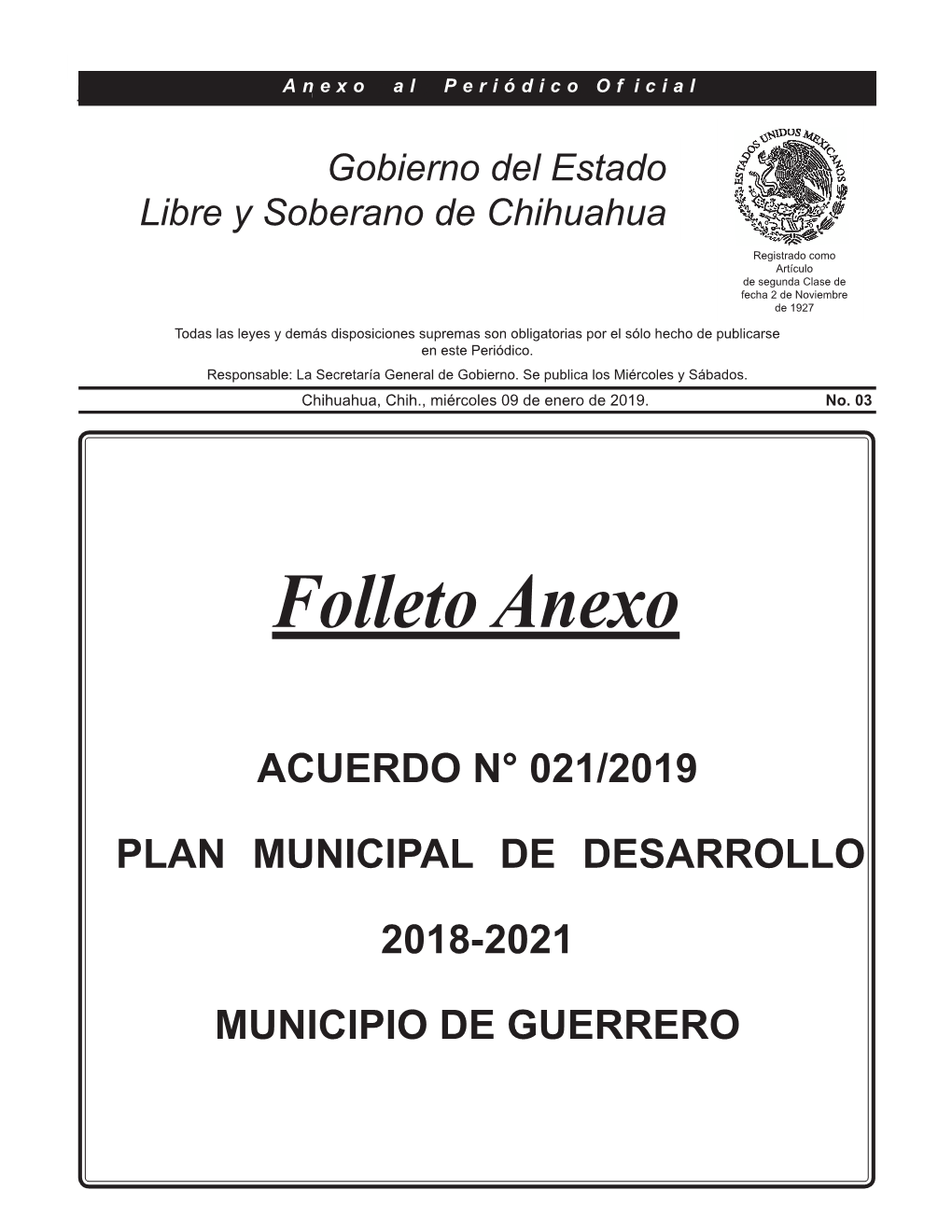 Plan Municipal De Desarrollo-Guerrero