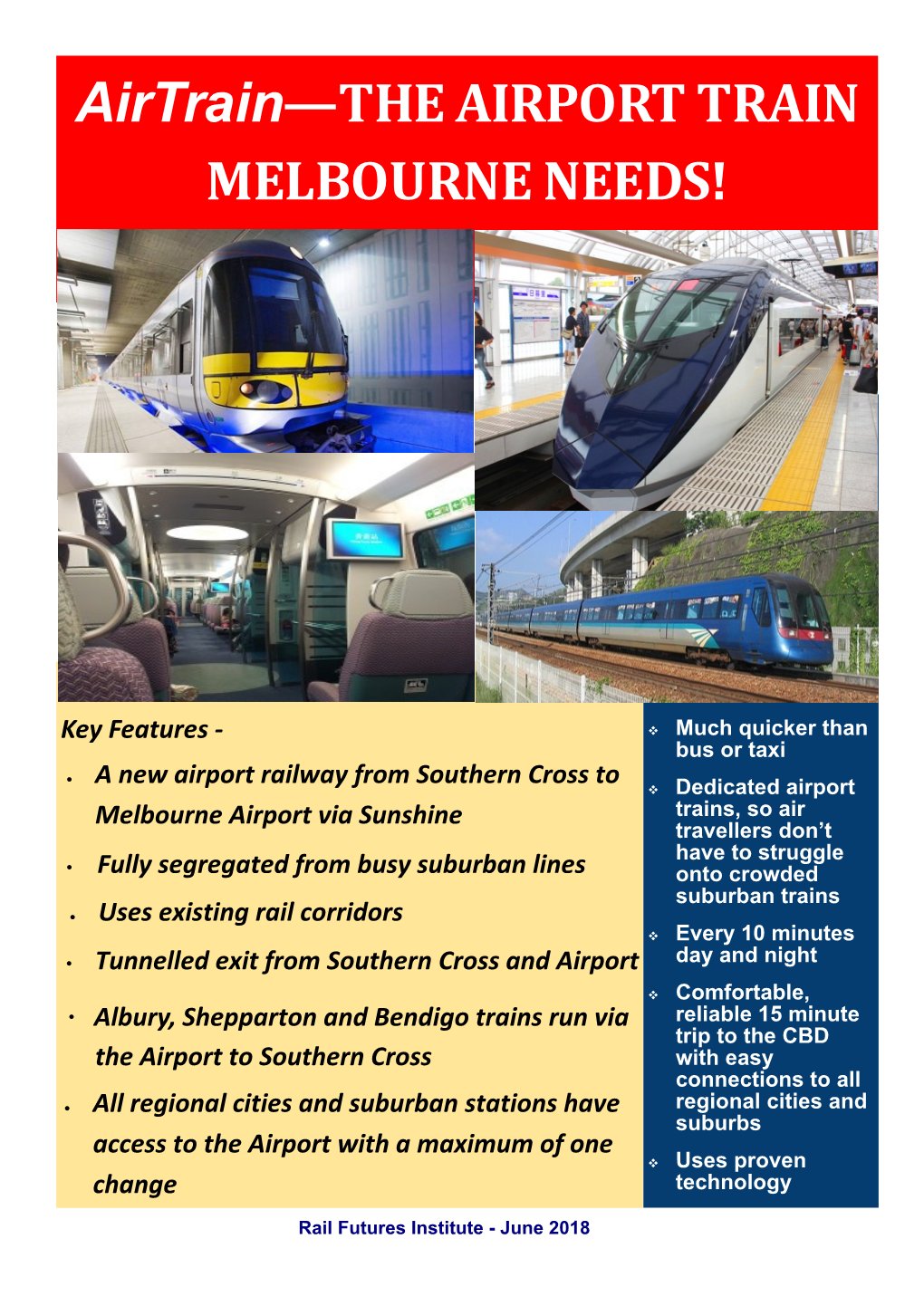 Airtrain—THE AIRPORT TRAIN MELBOURNE NEEDS!