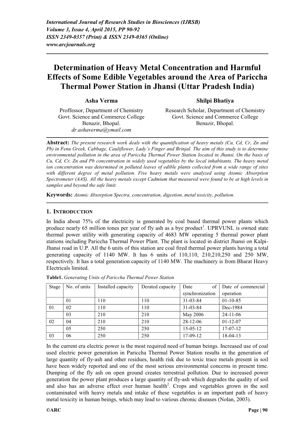 Determination of Heavy Metal Concentration and Harmful Effects of Some Edible Vegetables Around the Area of Pariccha Thermal