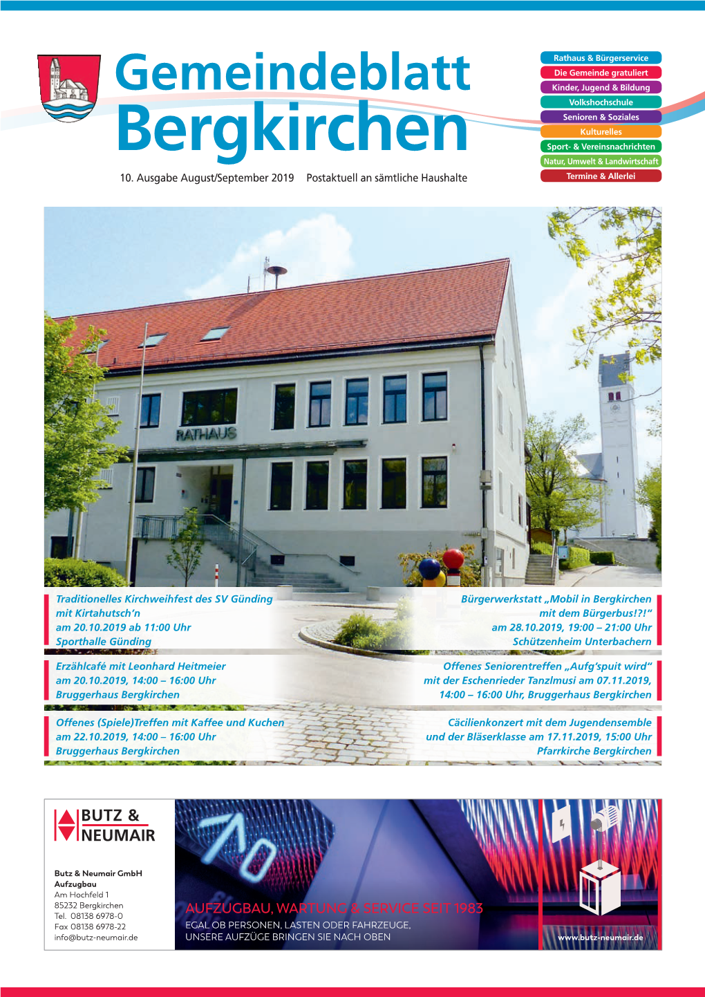 10. Ausgabe August/September 2019 Postaktuell an Sämtliche Haushalte Termine & Allerlei