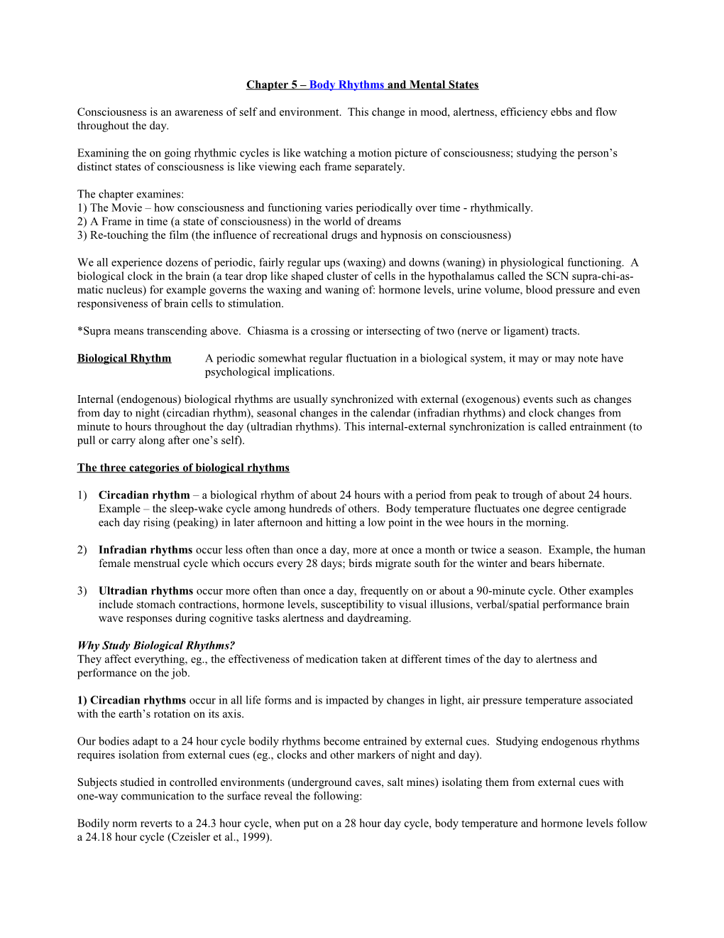 Chapter 5 Body Rhythms and Mental States