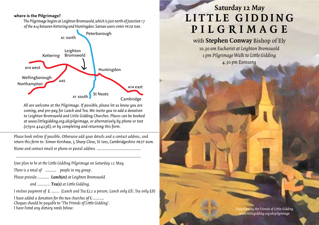 Little Gidding Pilgrimage on Saturday 12 May