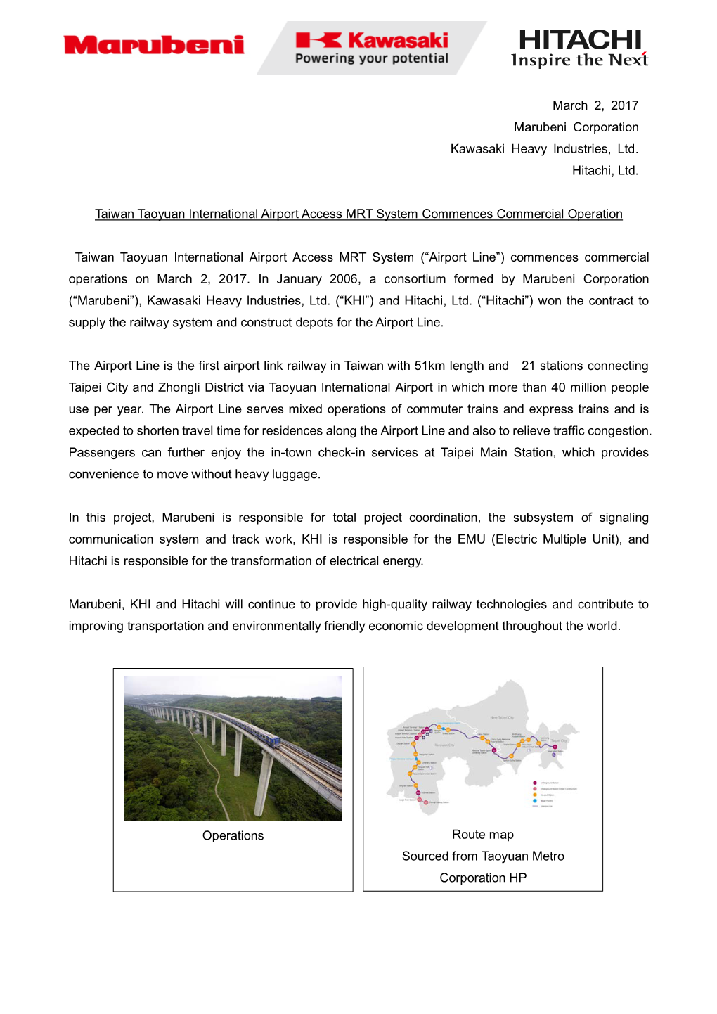 Taiwan Taoyuan International Airport Access MRT System Commences Commercial Operation