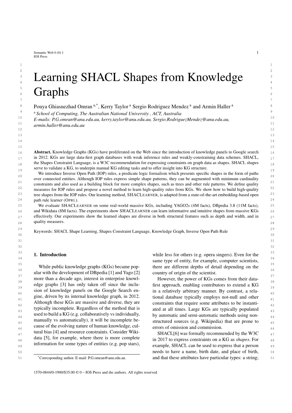 Learning SHACL Shapes from Knowledge Graphs