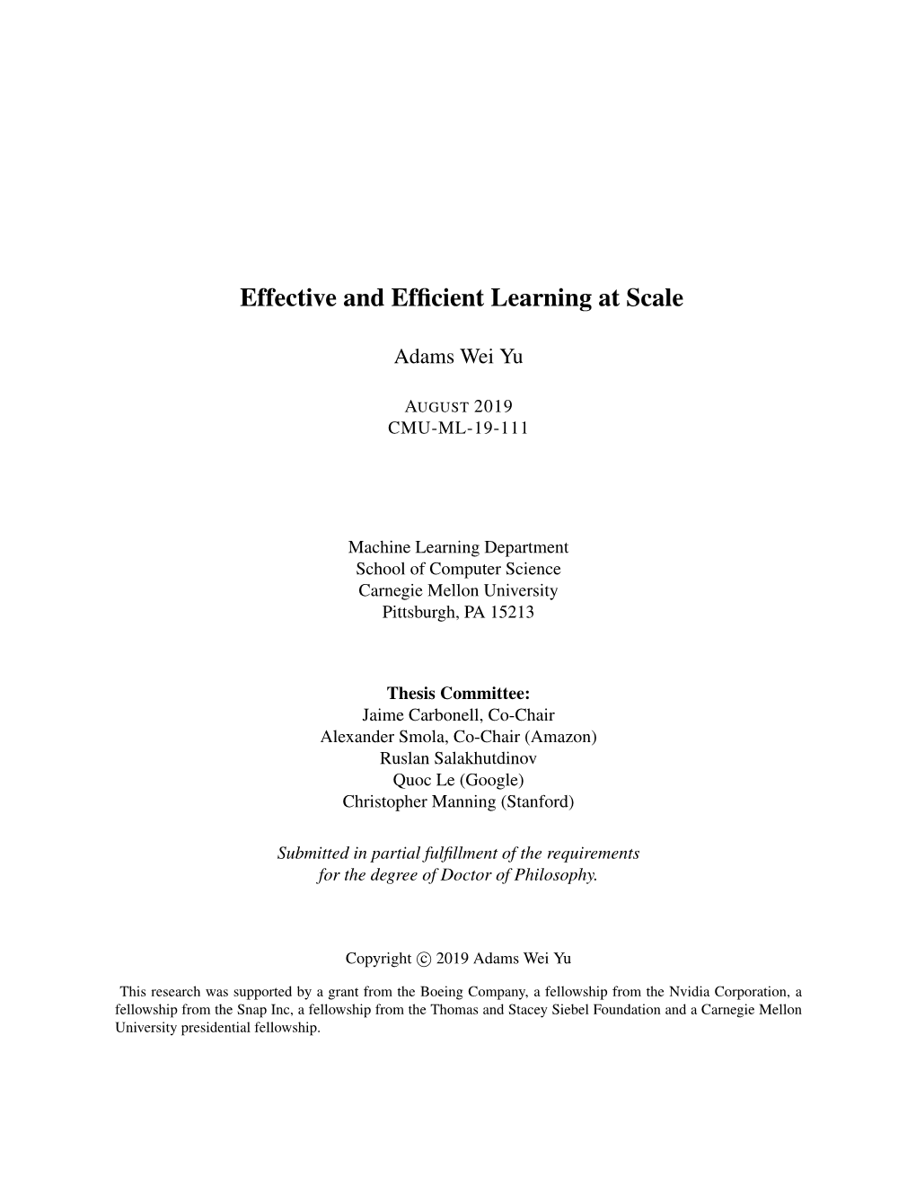 Towards Effective and Efficient Learning at Scale