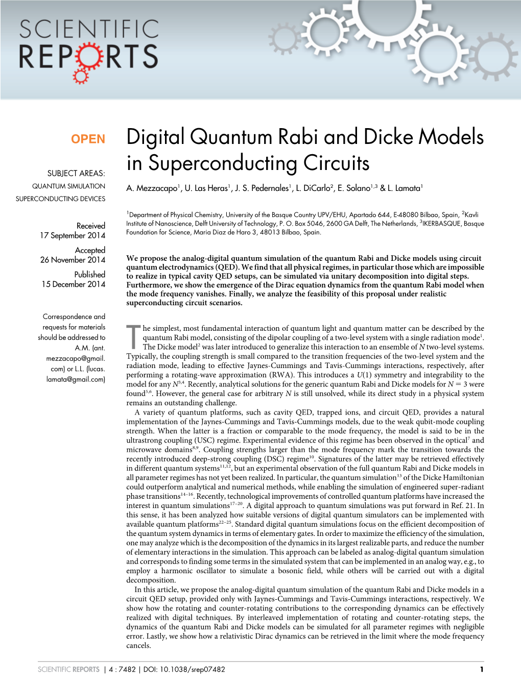 Digital Quantum Rabi and Dicke Models in Superconducting Circuits