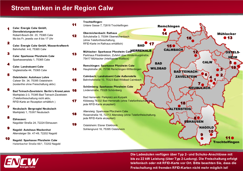 Strom Tanken in Der Region Calw