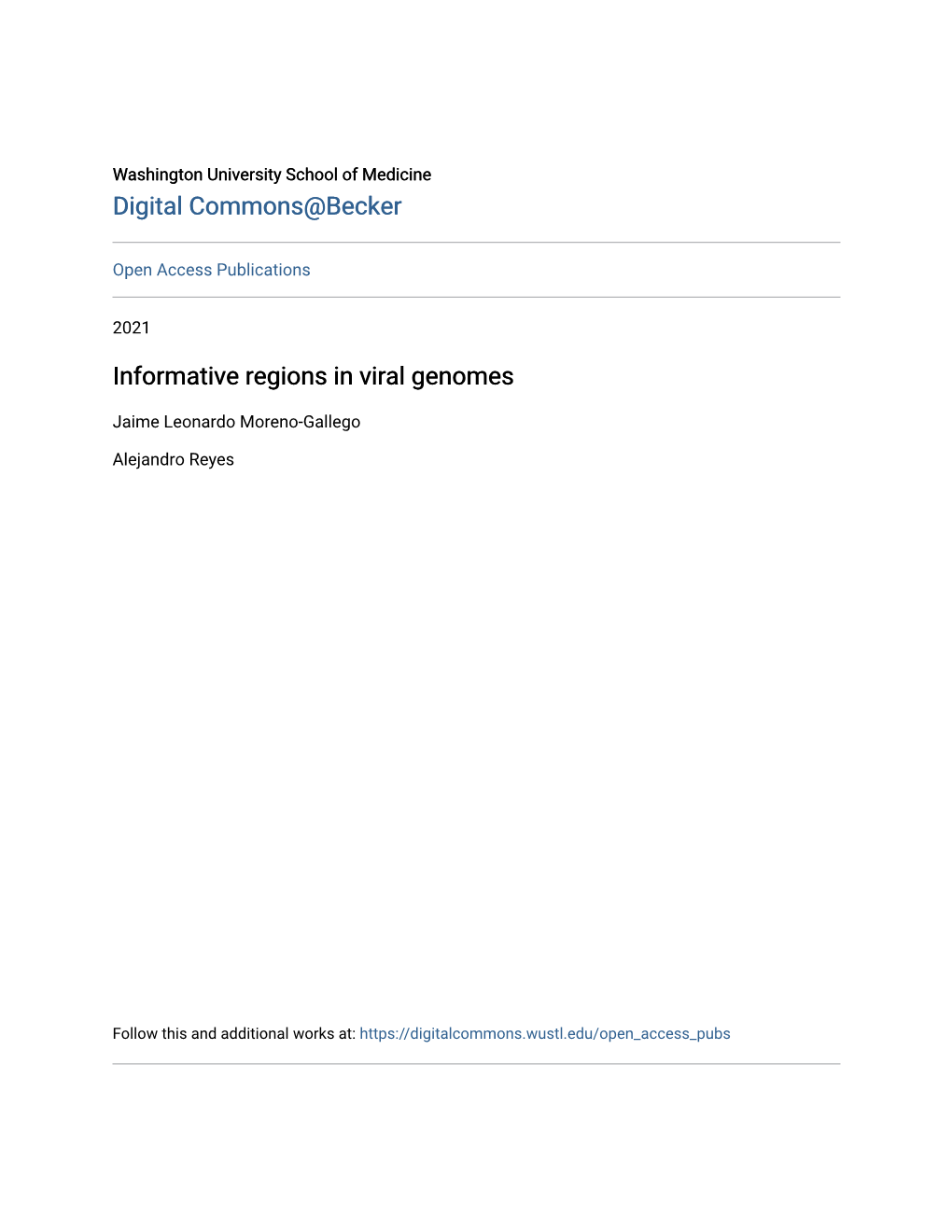 Informative Regions in Viral Genomes