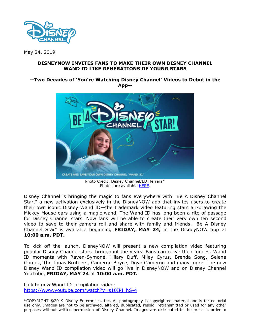 May 24, 2019 DISNEYNOW INVITES FANS to MAKE THEIR OWN