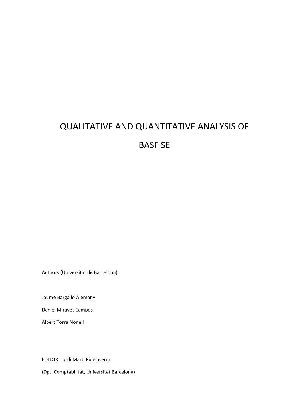 Qualitative Analysis