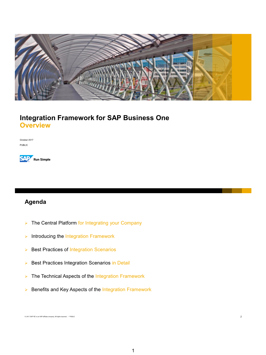 Integration Framework for SAP Business One Overview