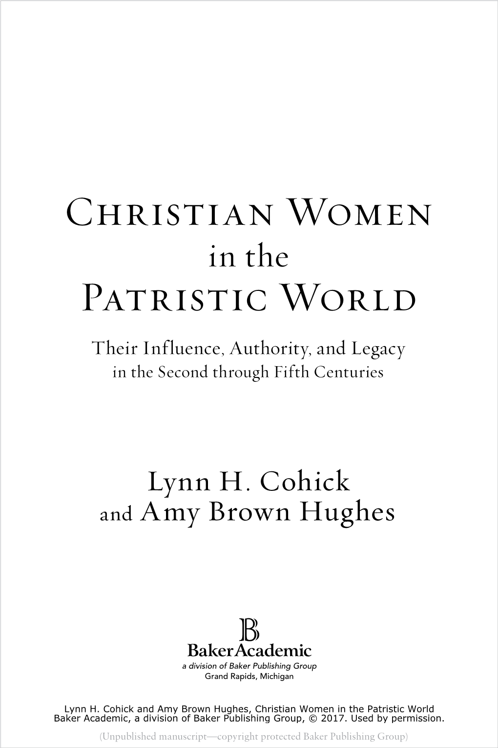 Christian Women Patristic World