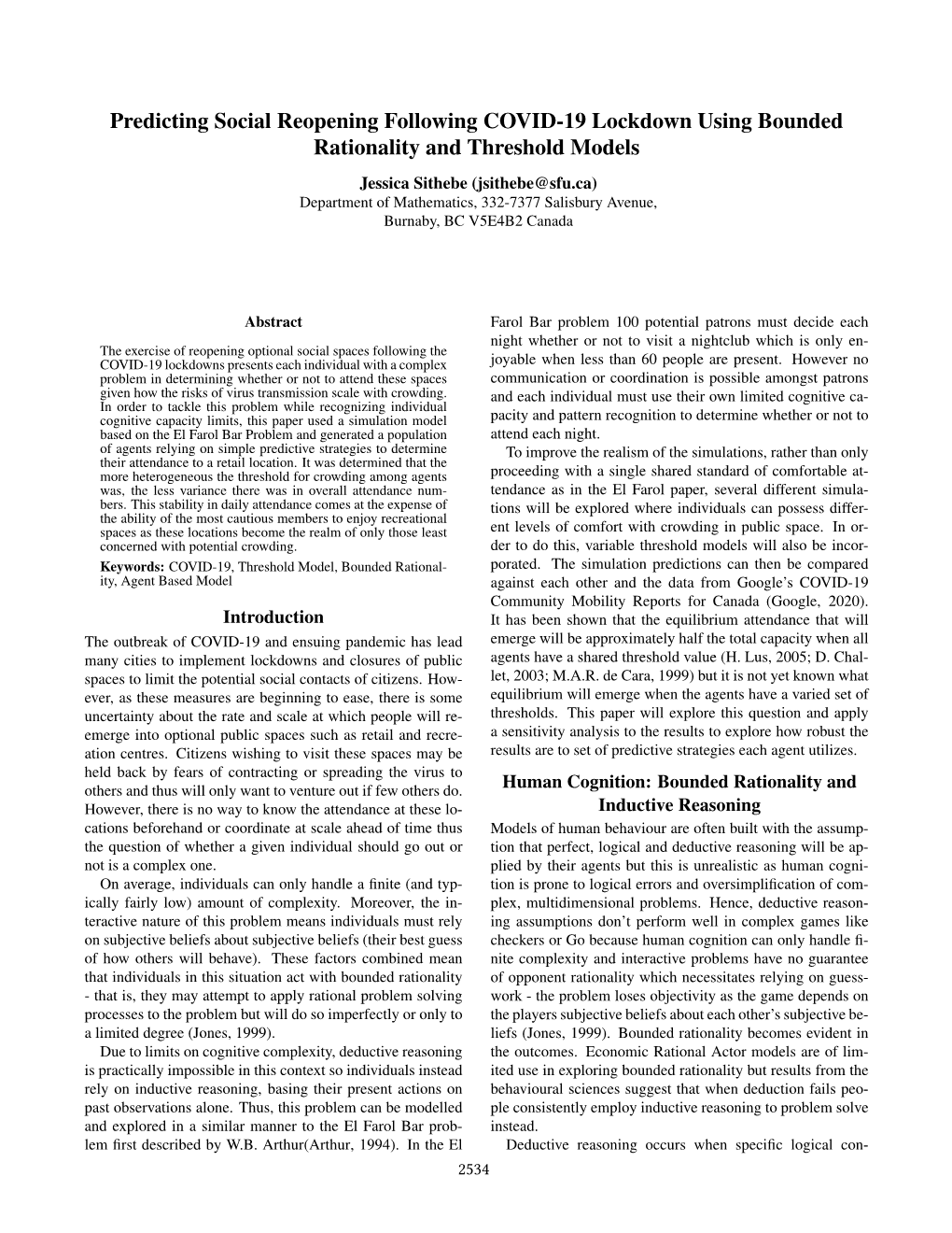 Predicting Social Reopening Following COVID-19