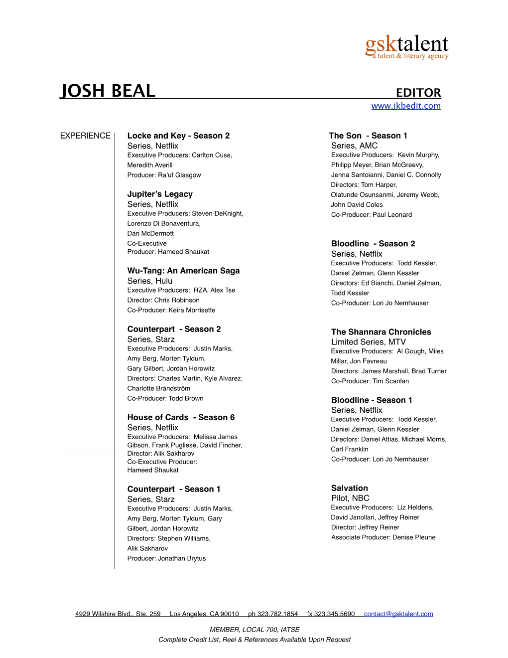 Josh Beal Resume