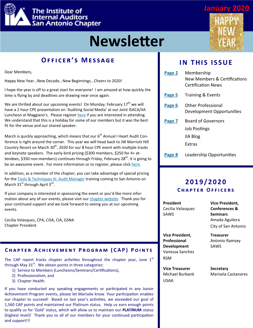 2020 01 January IIA San Antonio Chapter Newsletter