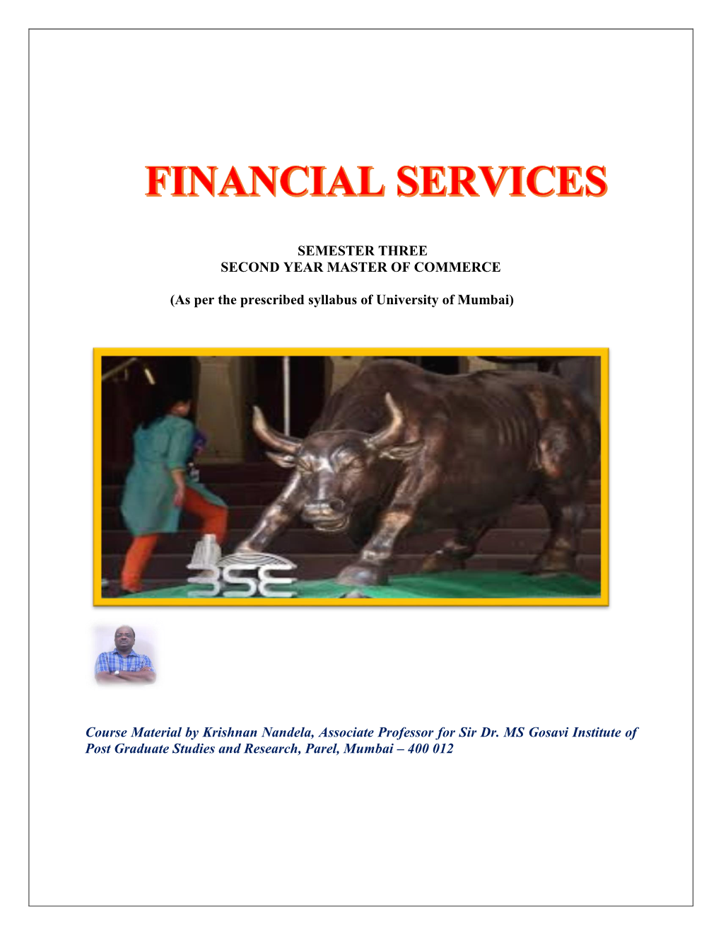 Financial Services for M. Com Sem-3 2019