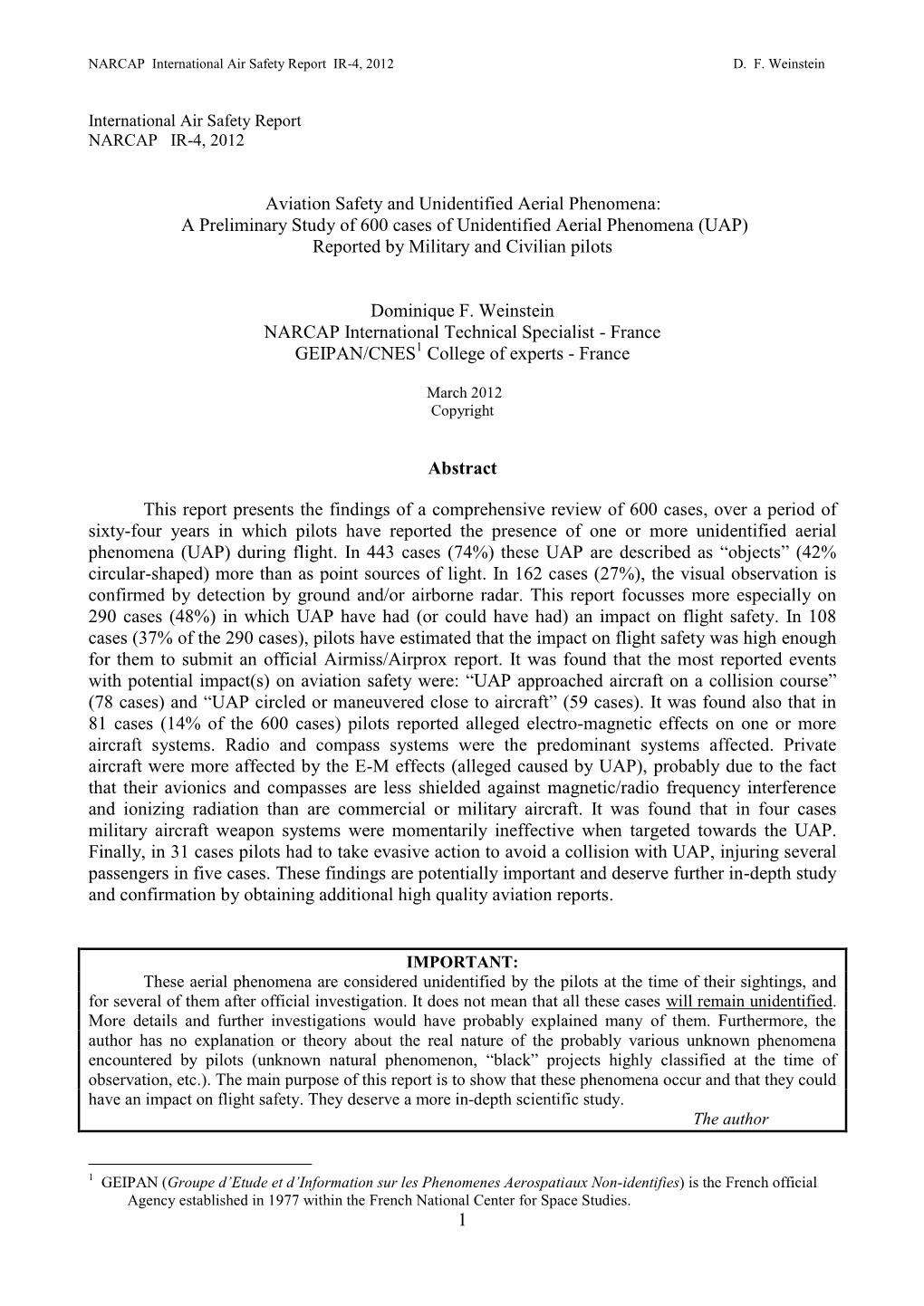 600 Cases of Unidentified Aerial Phenomena (UAP) Reported by Military and Civilian Pilots