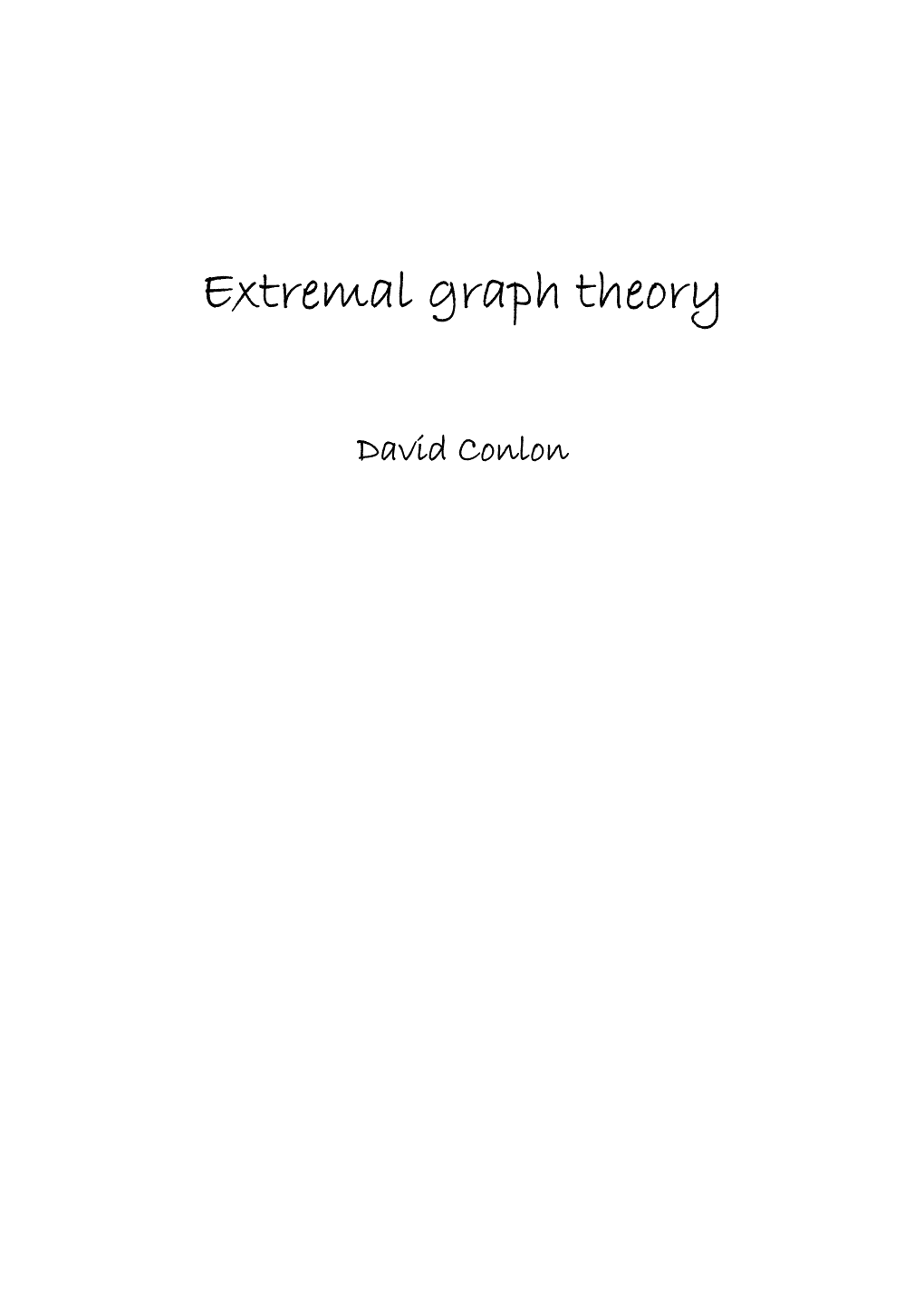 Extremal Graph Theory