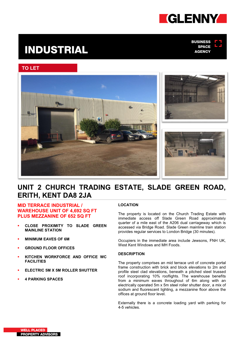 Unit 2 Church Trading Estate, Slade Green Road, Erith, Kent Da8 2Ja