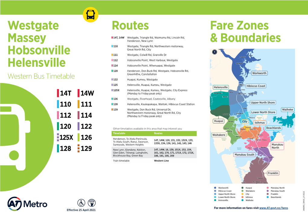 Westgate, Massey, Hobsonville, Helensville