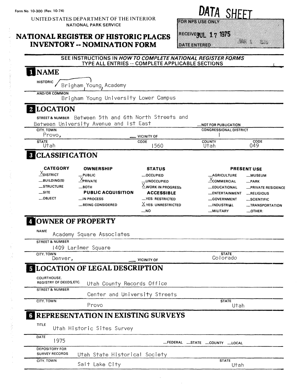 Hclassifi Cation Hlocation of Legal Description