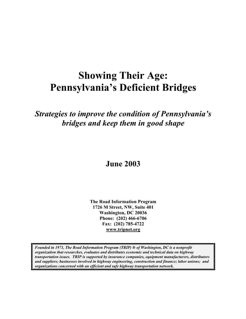 Pennsylvania's Deficient Bridges