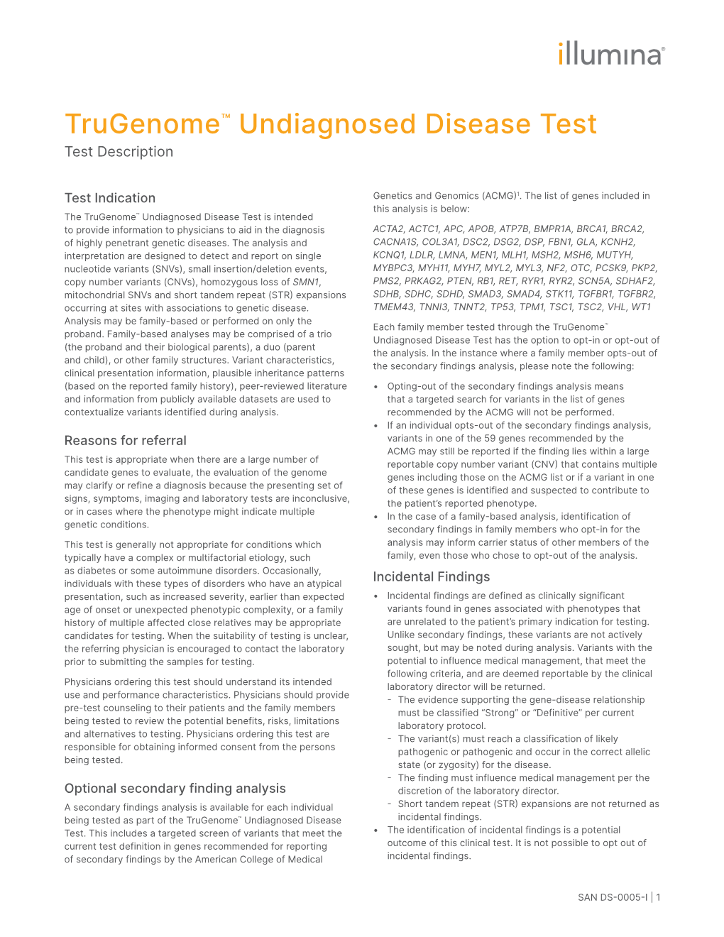 Trugenome Undiagnosed Disease