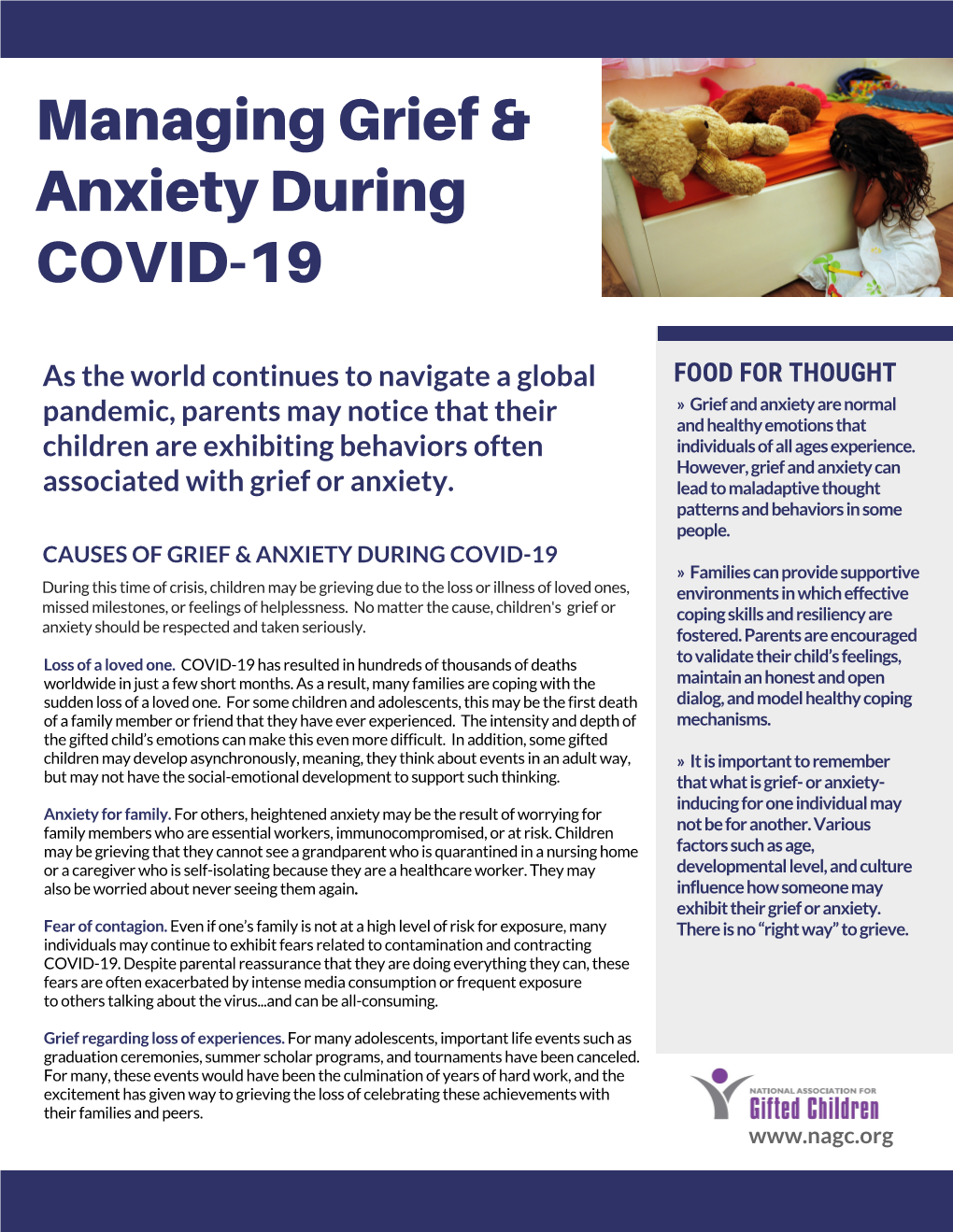 NAGC-Managing Grief Anxiety During COVID-19 TIP Sheet.Pdf