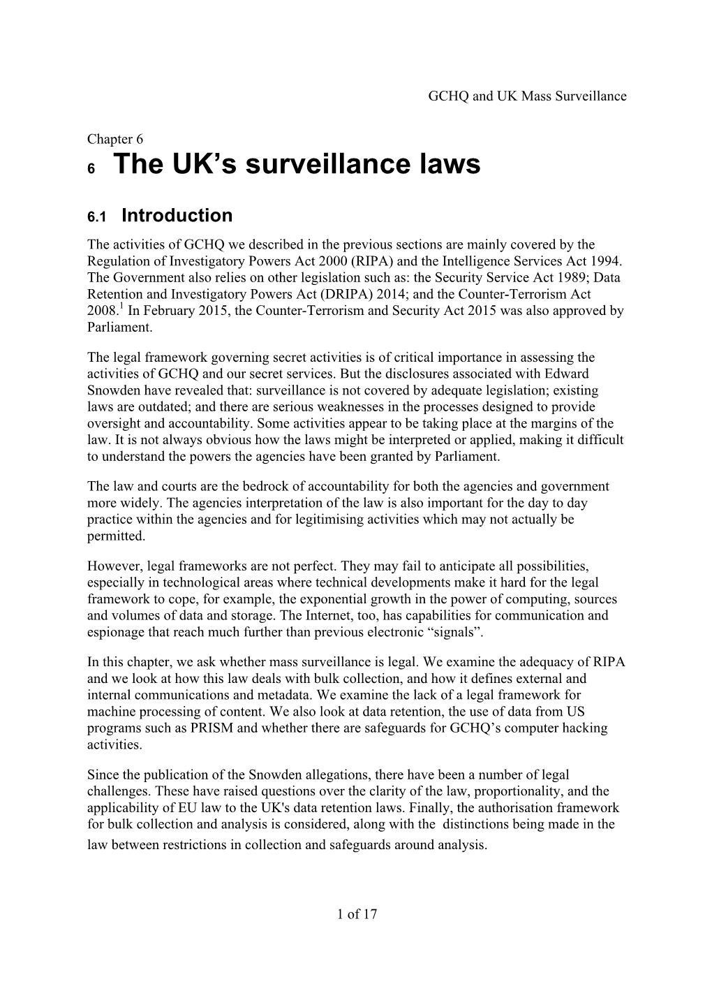 6 the UK's Surveillance Laws