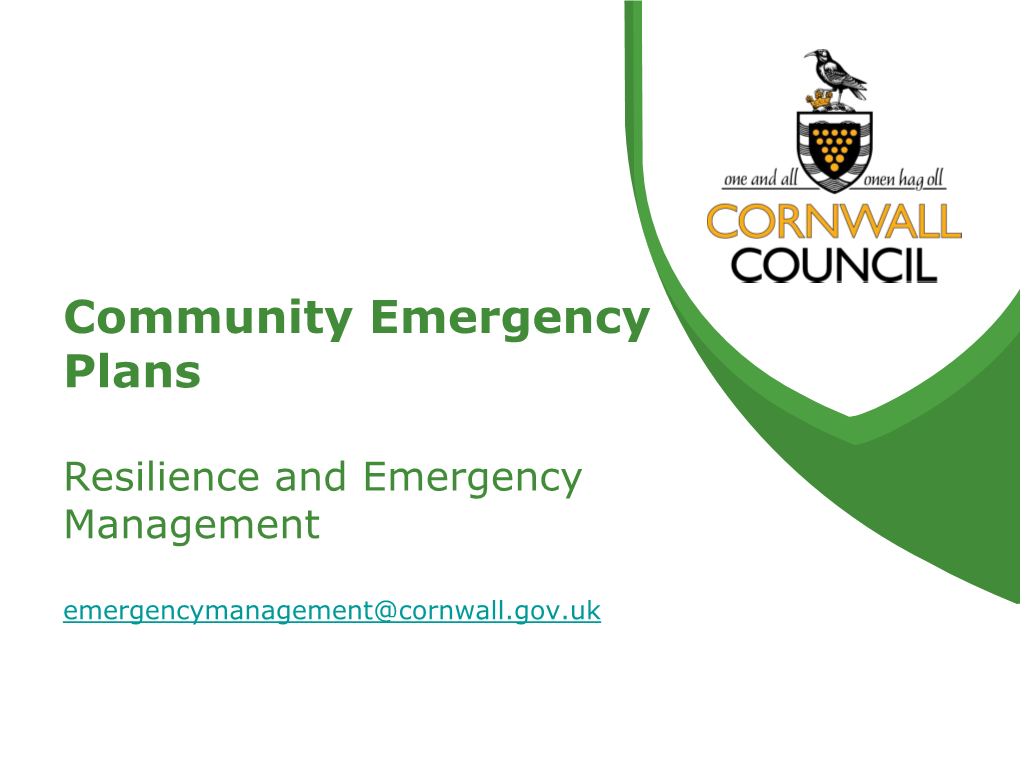 Community Emergency Plans