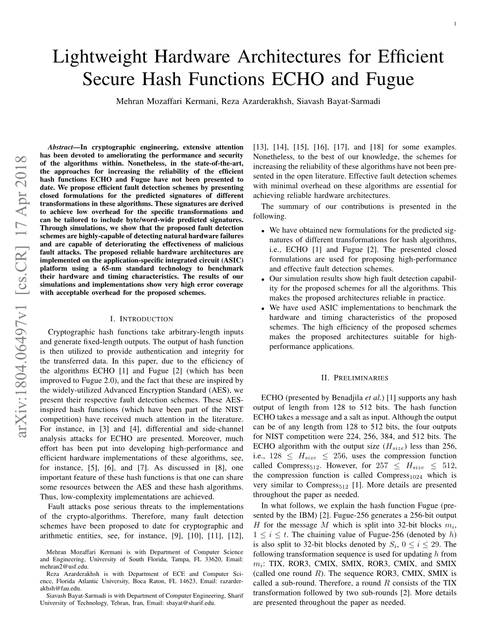 Lightweight Hardware Architectures for Efficient Secure Hash Functions