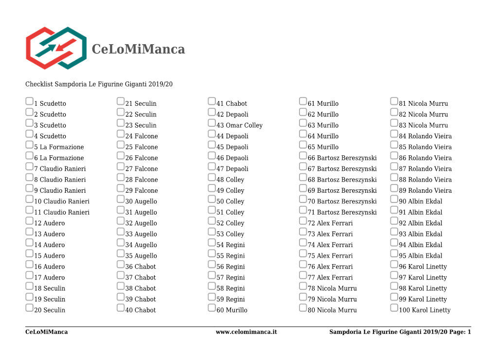 PDF Numbers and Names