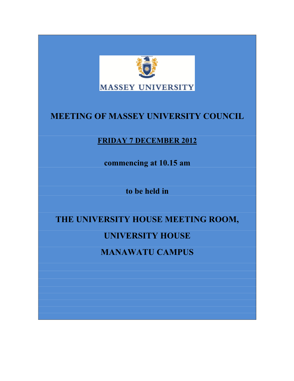 Council Meeting Papers