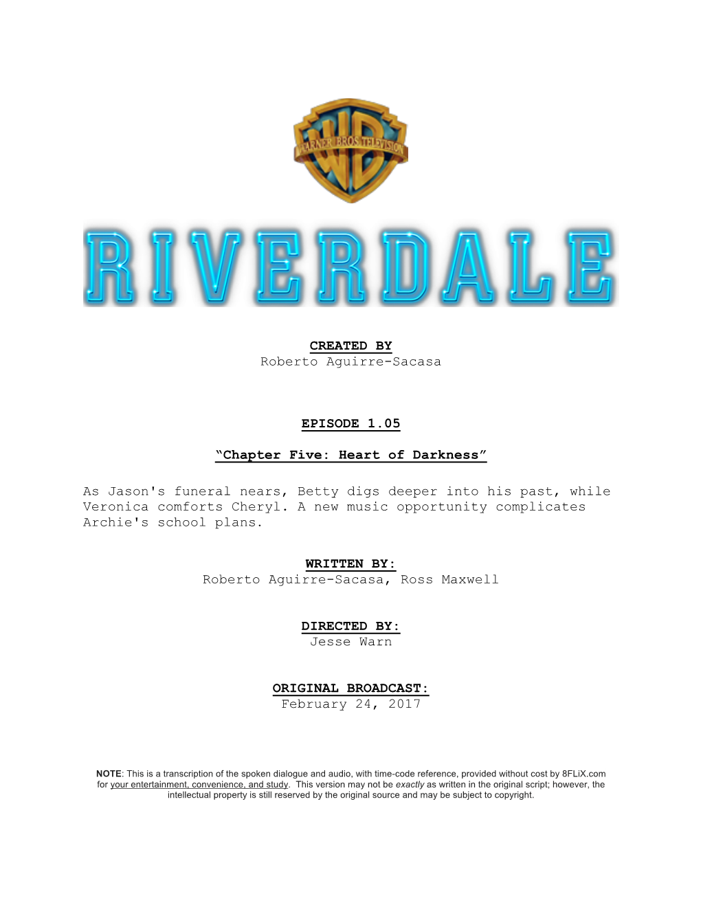 Riverdale | Dialogue Transcript | S1:E5