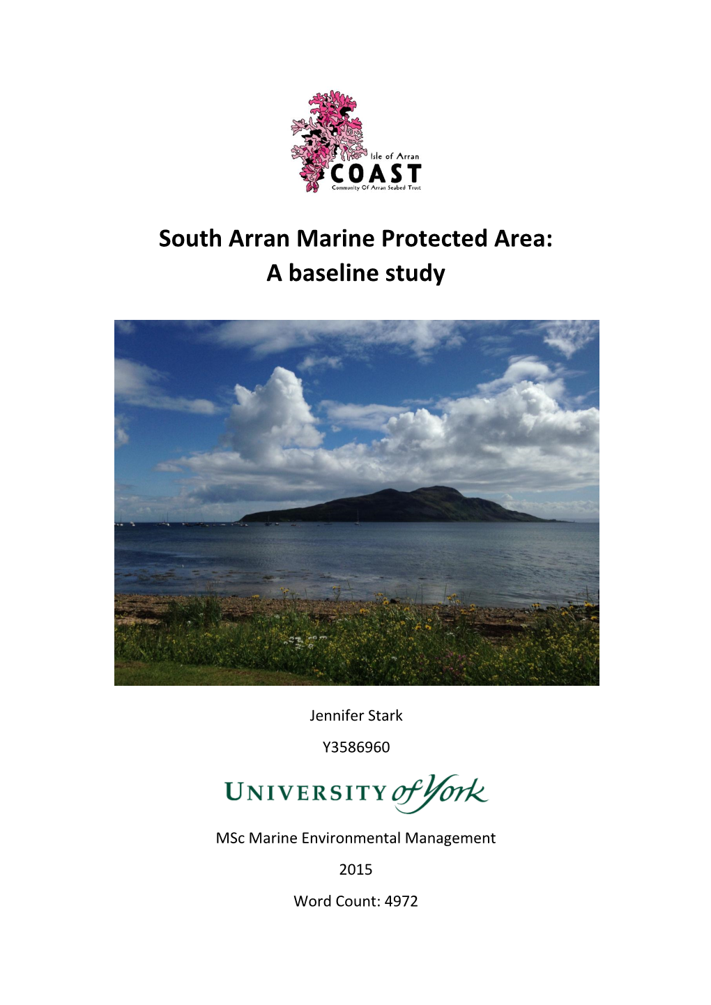 South Arran Marine Protected Area: a Baseline Study