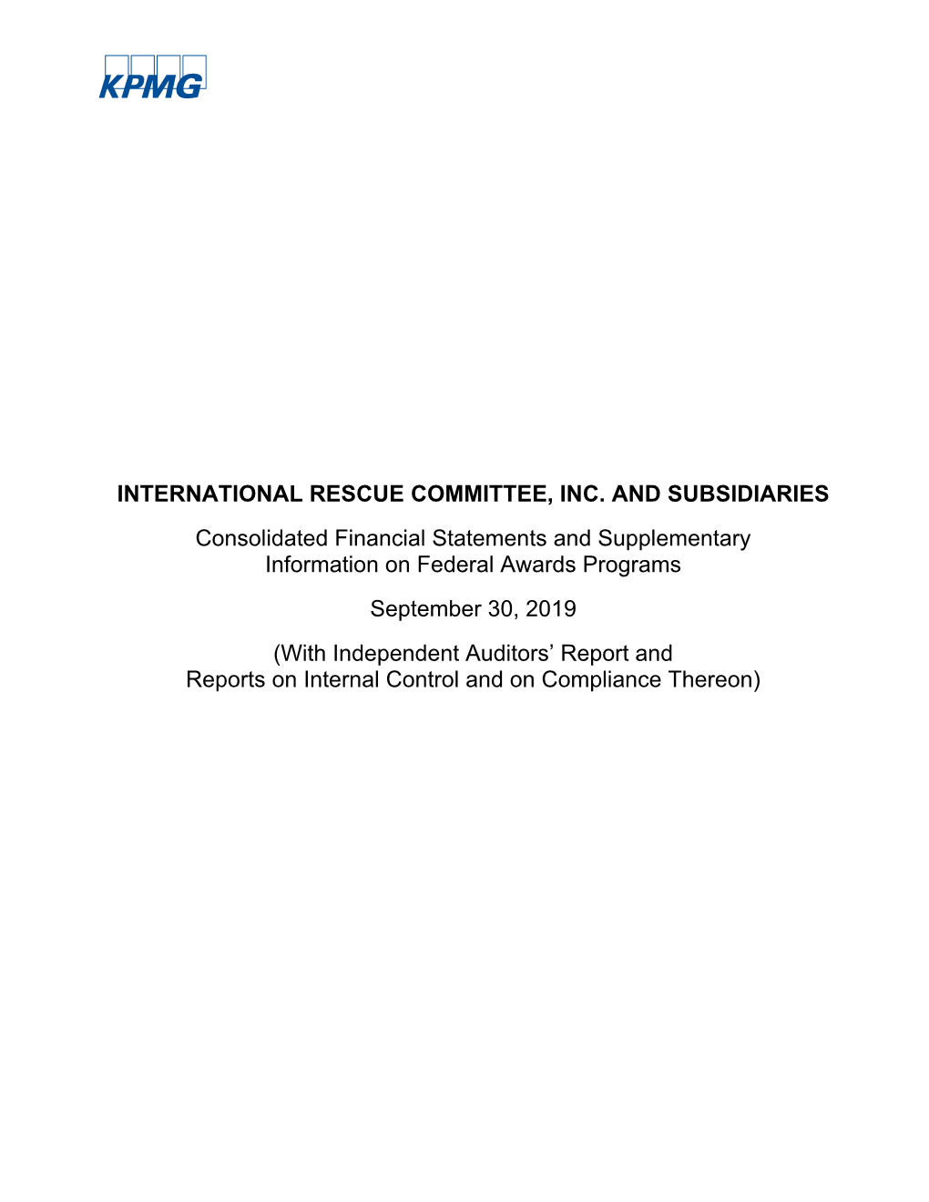 International Rescue Committee, Inc. And