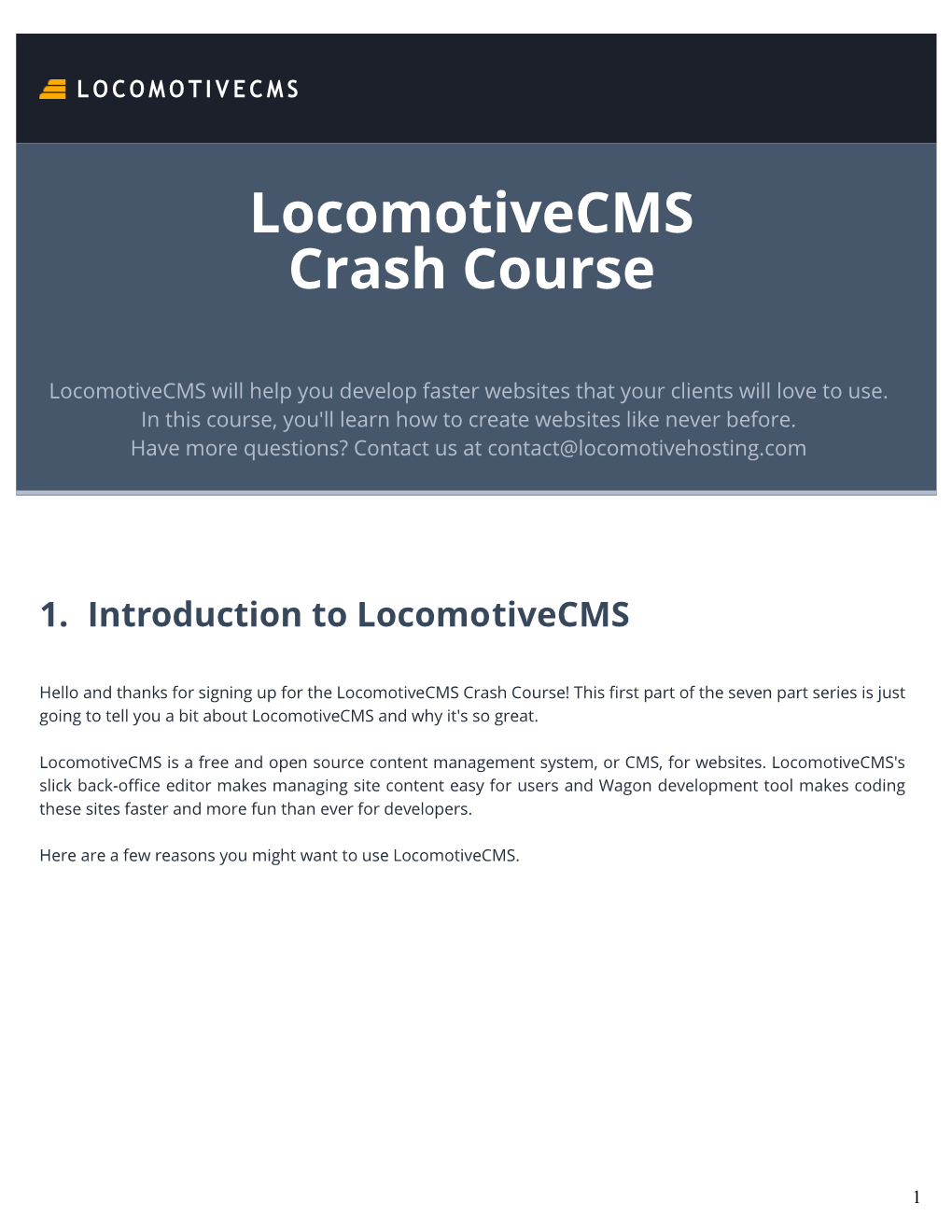 Locomotivecms Crash Course