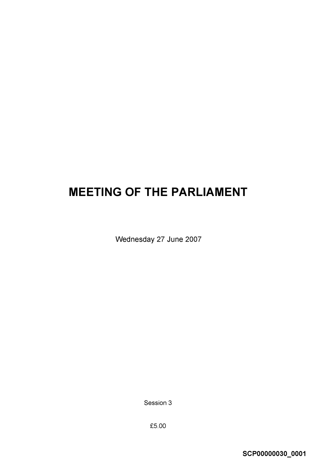 Meeting of the Parliament