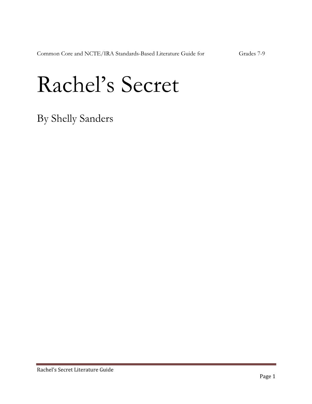 Rachel's Secret