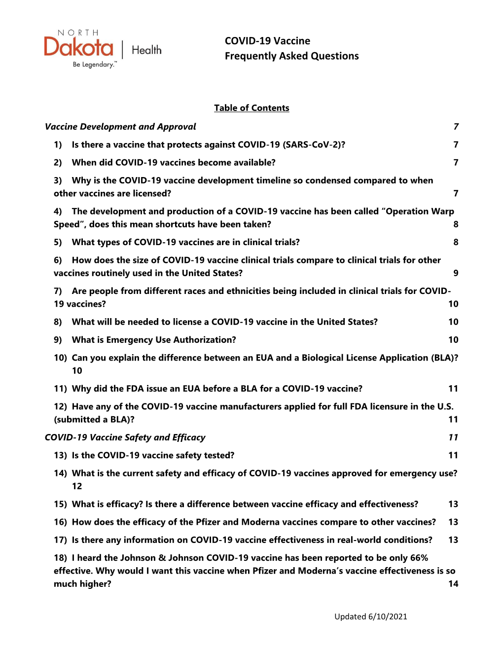 COVID-19 Vaccine Frequently Asked Questions